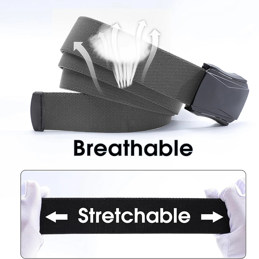 Wear-resistant Sports Stretch Belt Tactical Nylon Belts with Buckle Work Casual Outdoors Men's Tactical Belt