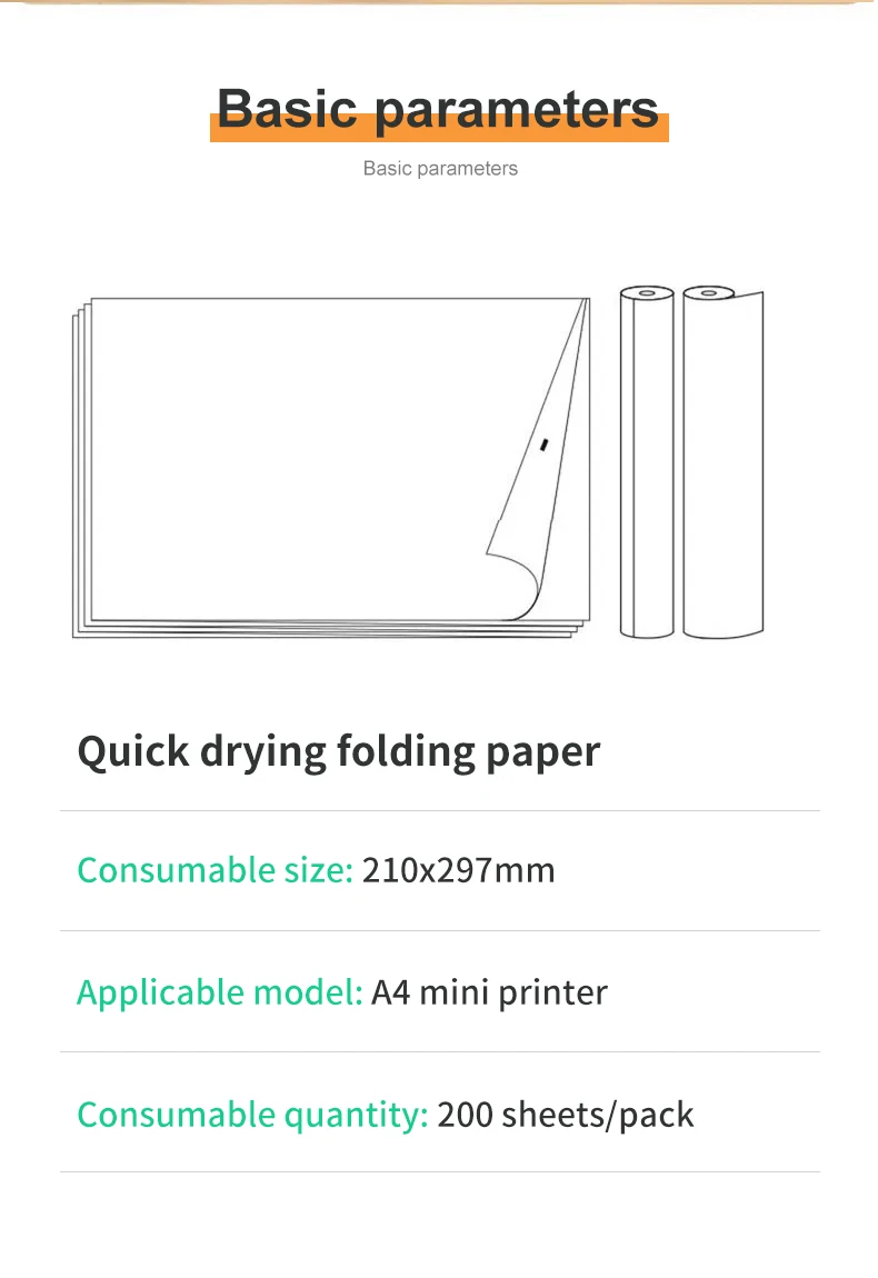 Luck Jingle Fanfold A4 Thermal Paper For L81 A41 Portable Printer