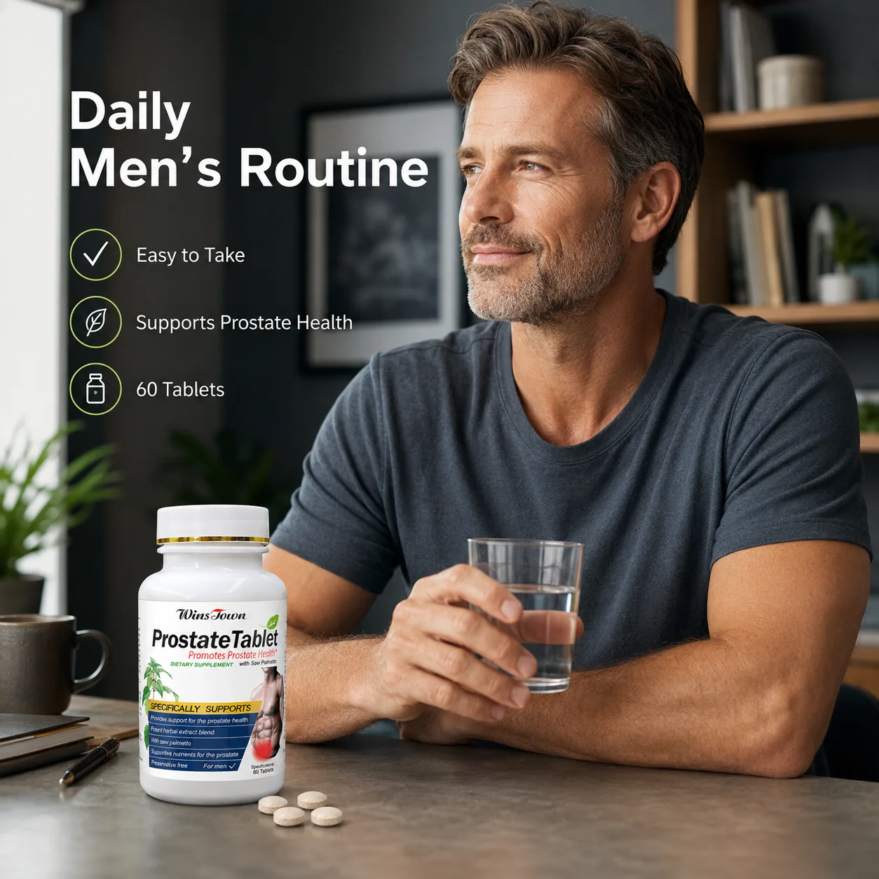 Men's Daily Wellness Dietary Supplement Tablet Adult Male Support Saw Palmetto Botanical Extract OEM ODM Private Label