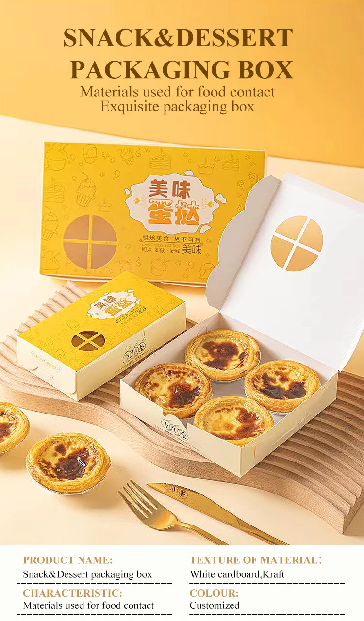Customizable White Rectangle Food Box for Sweet Treats
