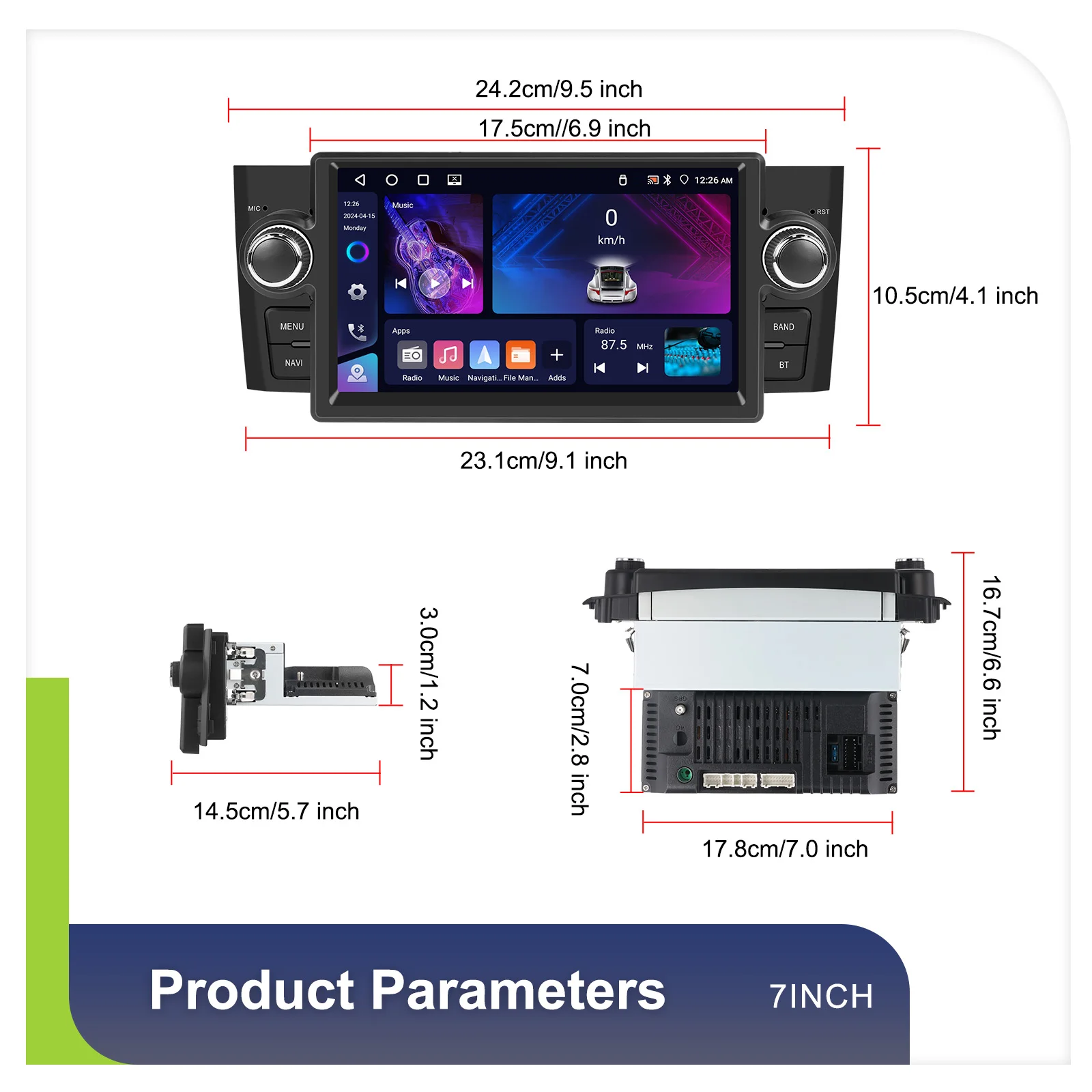 Autoradio Android Auto Wireless Per Fiat Grande Punto 2005-2009 E Linea 2007-2011 – Touchscreen 6.1" Con CarPlay E Bluetooth