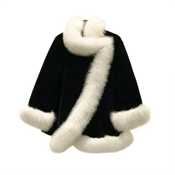 2021 new china good quality faux fur fox fur cloak mink fur coat for woman