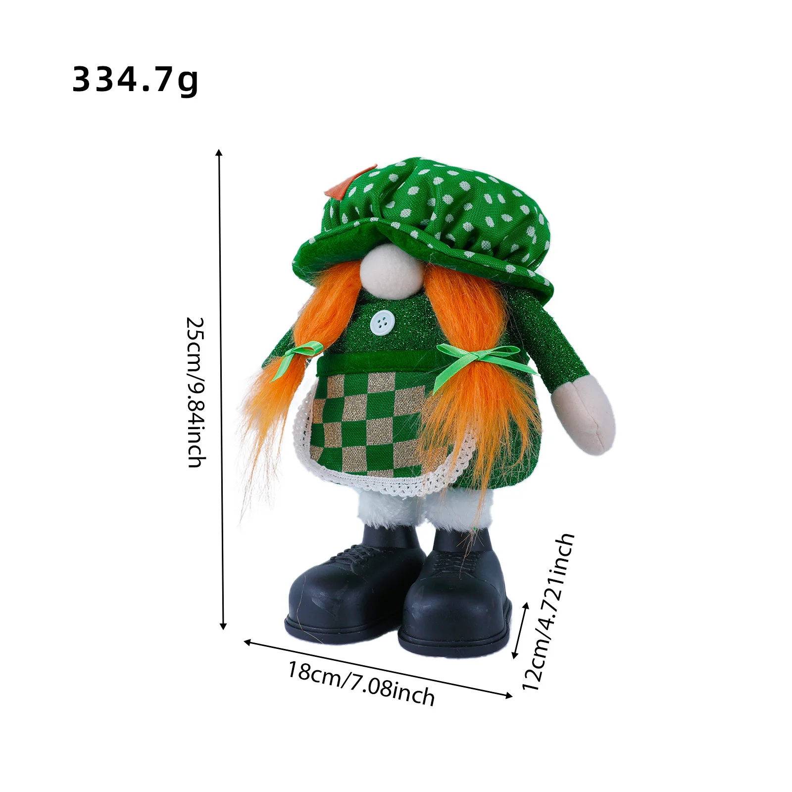 CustomPlushMaker: St. Patrick's Day Cotton Props - No Face Shamrock Knit Hat Couple Plush Toy Wholesale:sample