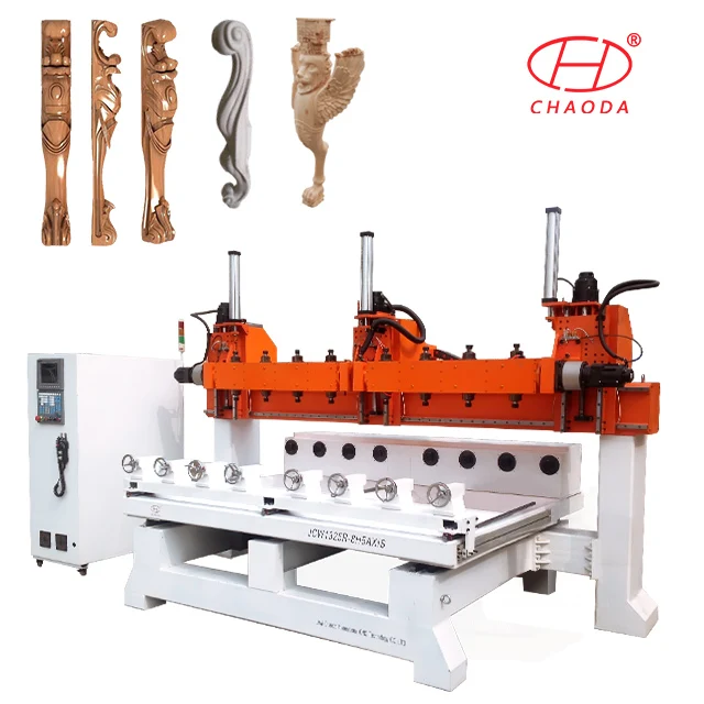 5 Axis CNC Machine for Mass Producing of Furniture Roman Column Making