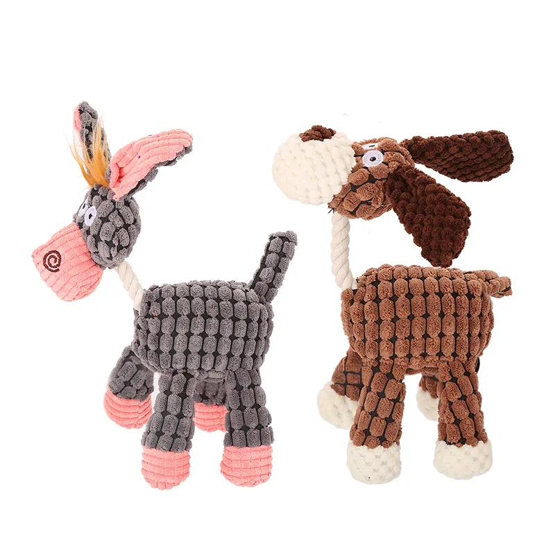 Donkey Shape Dog Toys for Small Dogs Soft Squeaky Dog Toys Plush