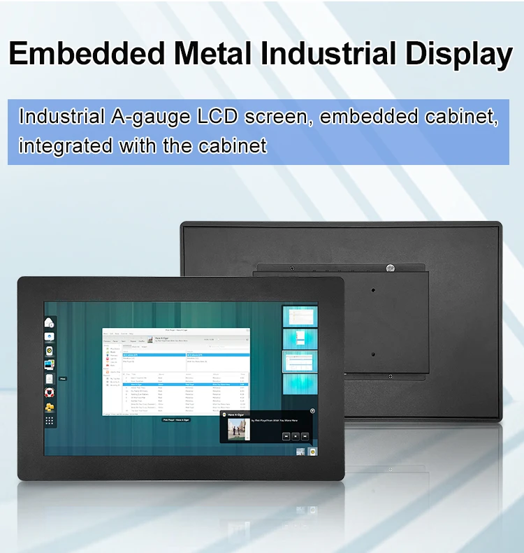 15.6 Inch IPS 1366*768/1920*1080 VGA Resistive Touch Screen Metal Case TFT Embedded OEM ODM Industrial LCD Monitor