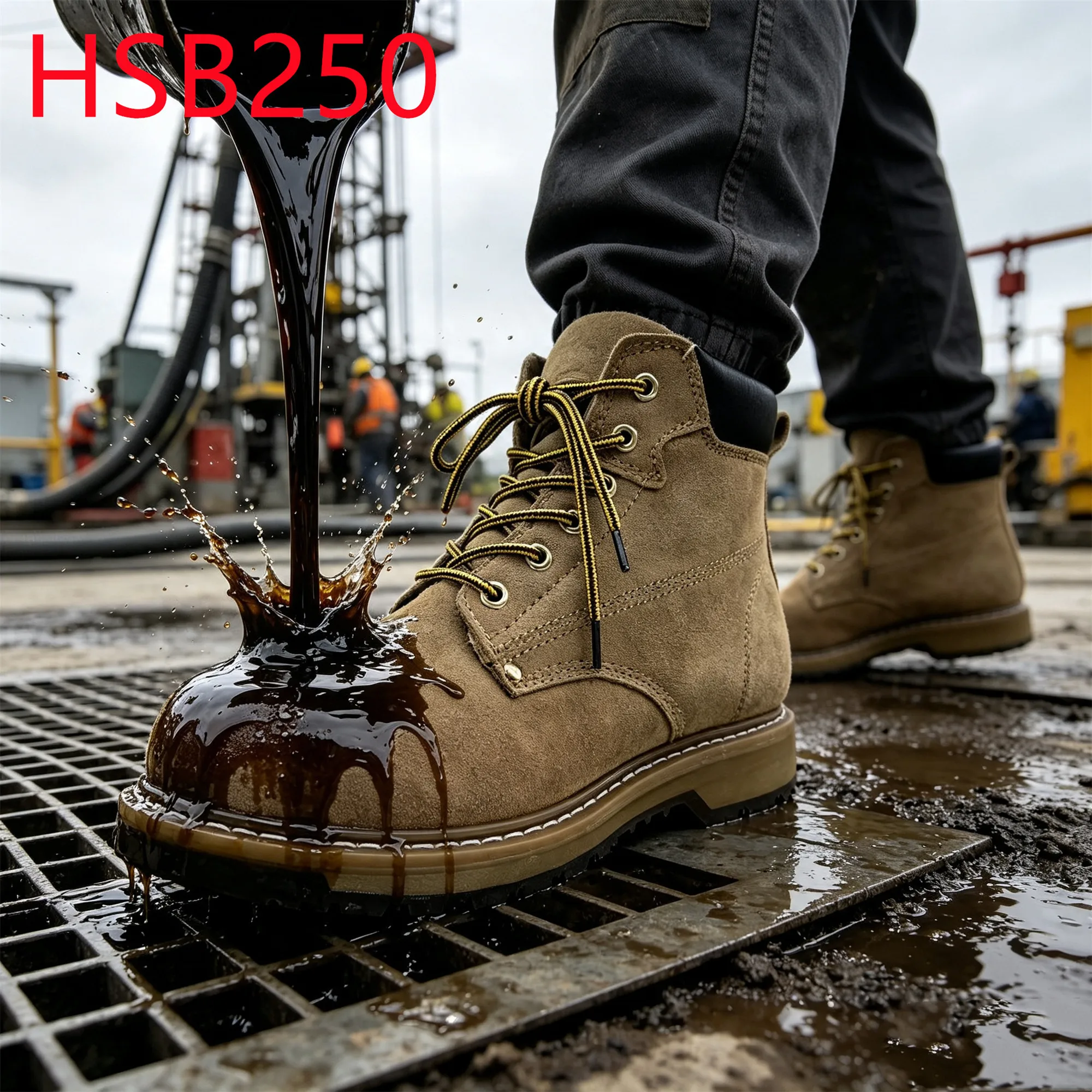 HY,4 Layers Goodyear Sole Anti-puncture 1100N Work Boots Dust Workshop Durable Suede Leather Hua Singh S3 Lobar Shoes HSB250