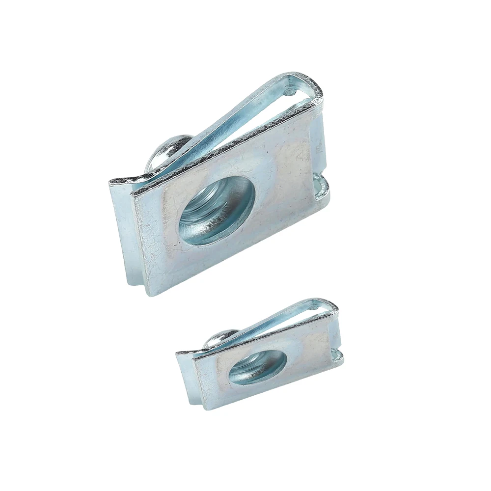 70 stuks Draadklemmoer Set U-Type Plaatmoeren Set, M4 M5 M6 Plaatmoeren Snapmoeren Assortiment Set, Plaatmoer Schroef Moer Klem Kit, voor Auto Universele Bevestigingen Hoekmoeren