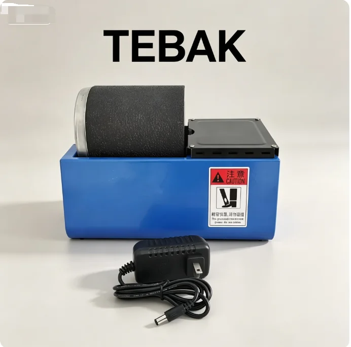 TEBAK Mini Jewelry Polishing Tumbler Machine, Portable Automatic Rock Tumbler Polisher with Soft Silicone Roller
