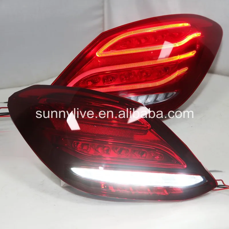 Left Driver Side LED Tail Light Assembly For 2015-2018 Mercedes-Benz W205 C300 (OEM 2059060357)