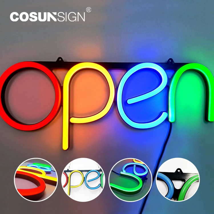 For Cosun LED Neon Open Sign Remote-Controlled Light for Business Shop Decoration for Companies and Hospitals