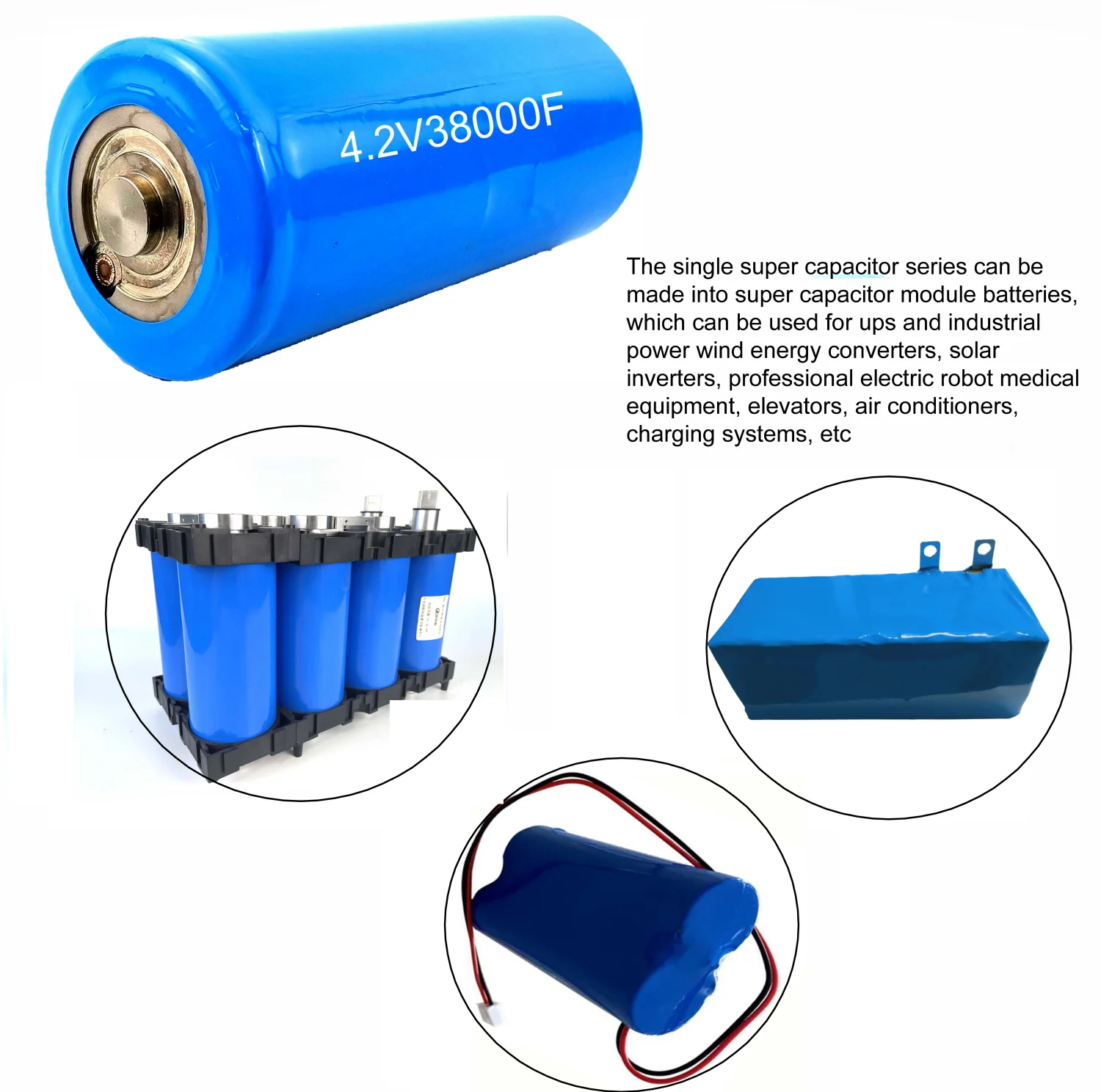 4.2V 38000F Supercapacitor Battery - Fast Charging Power Cell