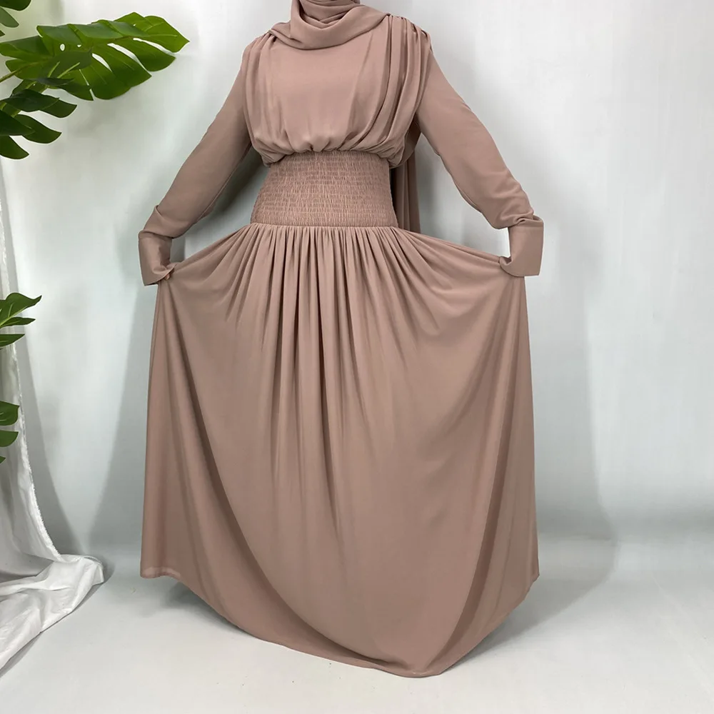 casual dress muslimah Womens Muslim Dresses Casual Long Sleeve Floral Maxi Dress Crew Neck Smocked Tiered Dress Arabian Dubai Islamic Robe Black at Amazon Women's Clothing store