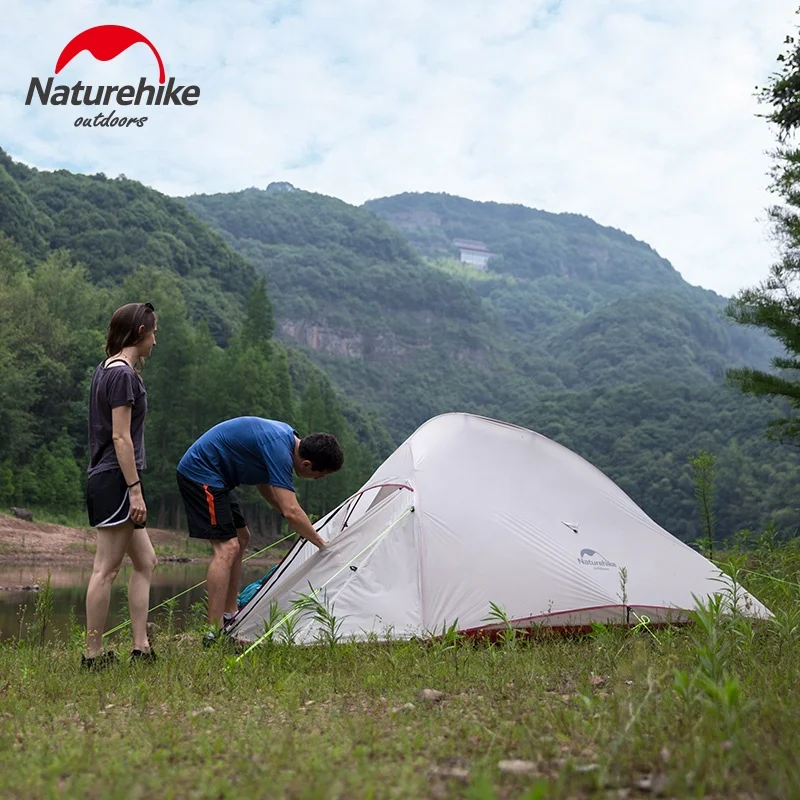 Naturehike Cloud up 1 2 3 Upgraded Ultralight Family Tent 210T Nylon Waterproof Aluminum Pole Outdoor Camping Tent