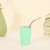 Pintura ordinaria verde manzana de 3 oz (doble capa) con pajita