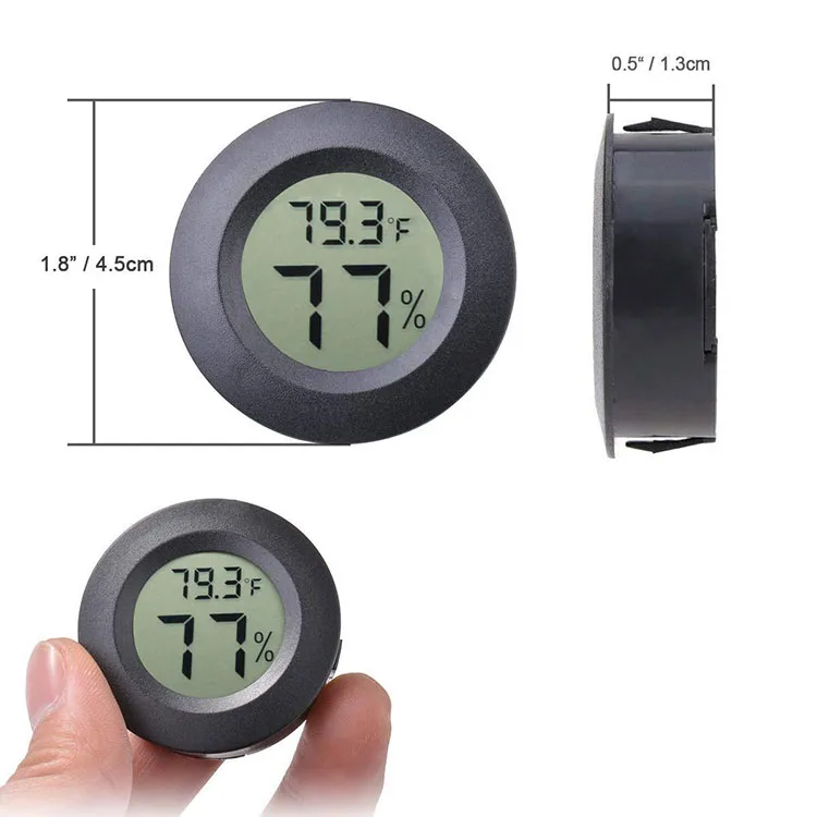 Circular Thermo-Hygrometer Reptile Electronic Thermo-Hygrometer Reptile Box Embedded Thermometer