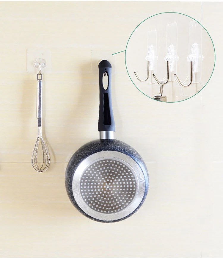 Adhesive Wall Hooks Wall Hanger Transparent Suction Cup Sucker Hook Transparent Wall Hooks