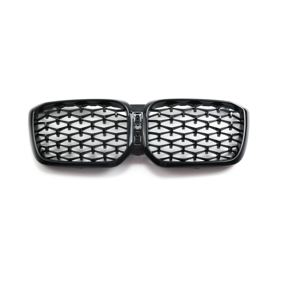 TIYPEOR Car Starry Sky Single/Double Banner Carbon Fiber Gloss Black Front Grille ABS Front Bumper Grille for BMW X3 G08 2021