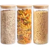 Tapa de Bambú para Almacenamiento de Alimentos en Vidrio