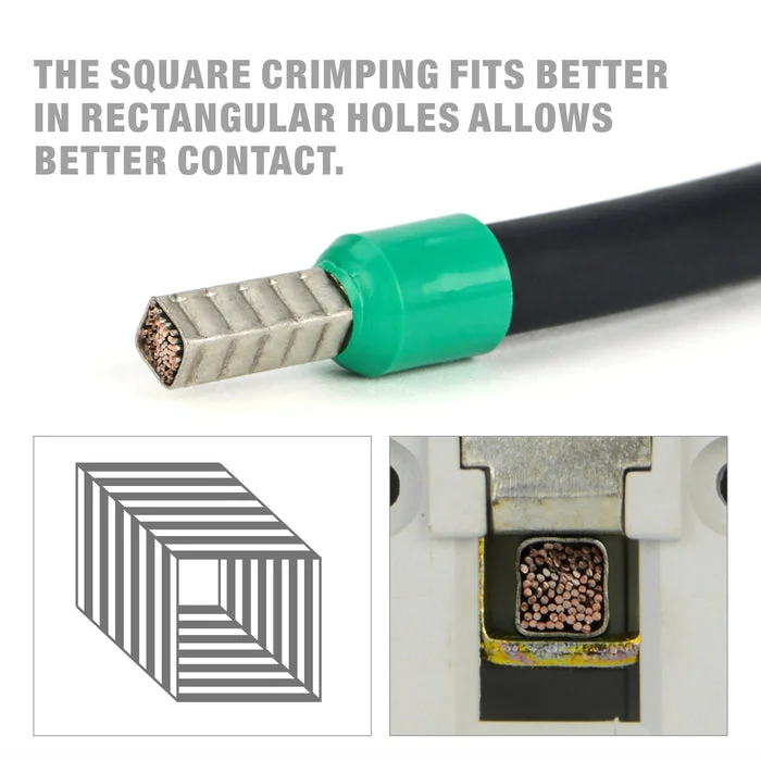 SN-TG16 Square Ratchet Crimper for End Sleeves and Ferrules 0.25-16mm2 AWG 24-6