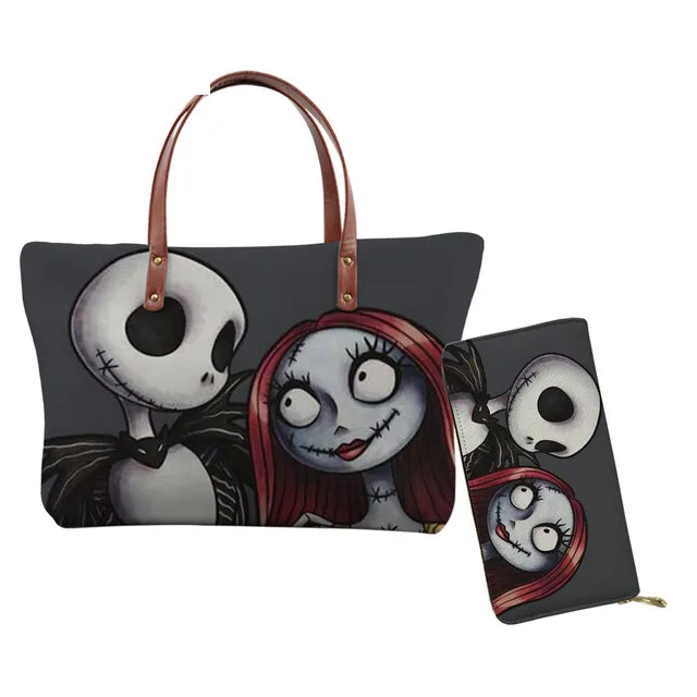 Jack skellington and sally outlets Women's Artificial Leather Handbag Custom Bag