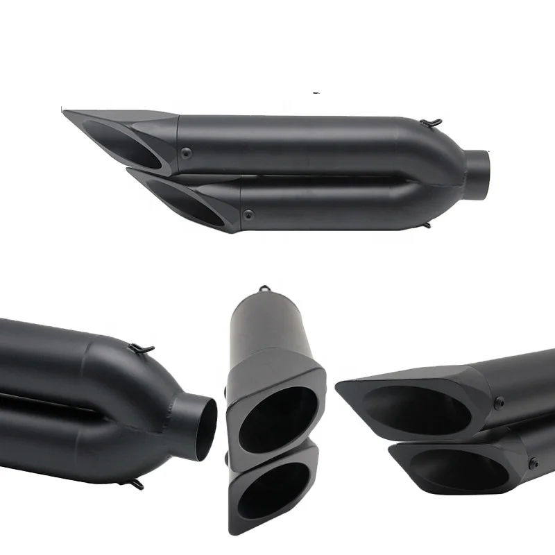 XE-R Motorcycle Modified Muffler 51mm Dual Double Exhaust Pipe Silencer Fit for SZK GSX-R Z750 Z800 ER6N