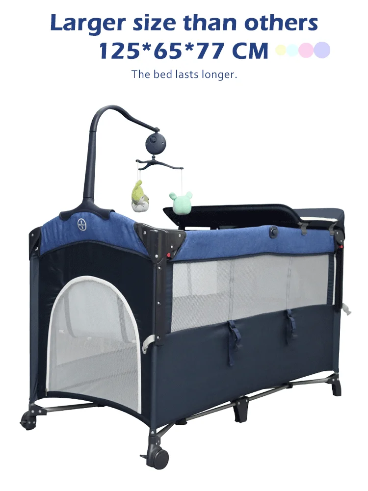 Hot Sale In Stock Oem Movable Baby Bedside Bed Baby Game Bed With Toys