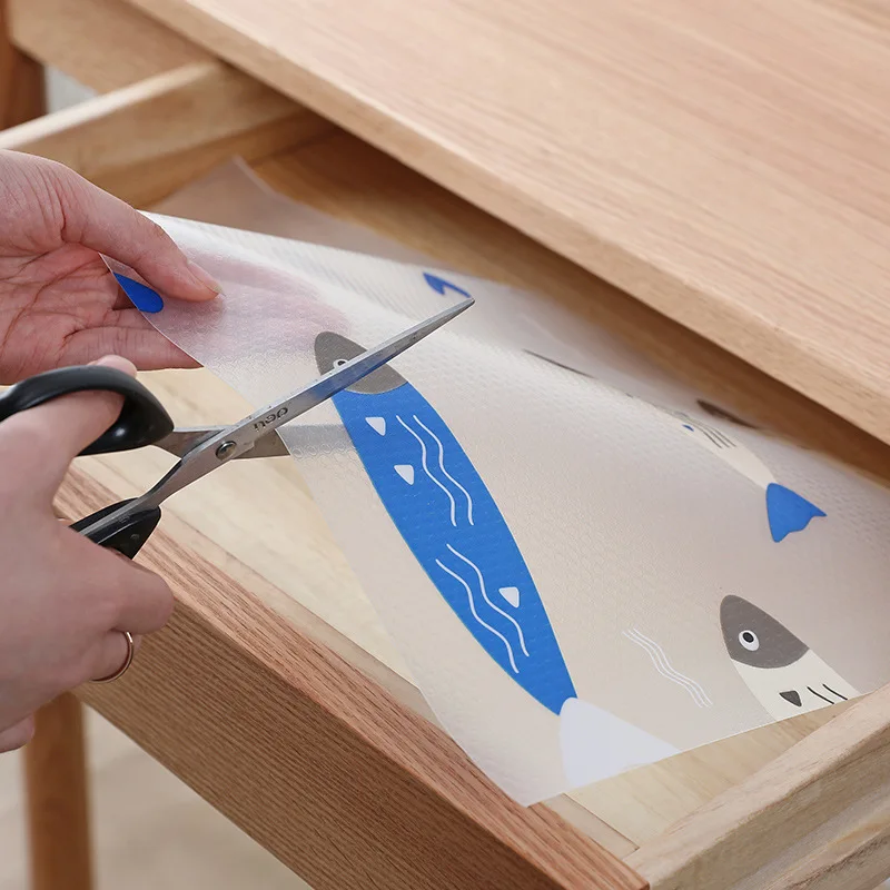 Non-Adhesive Drawer Liners Plastic Inner Liner for Refrigerator Transparent Shelf Liner for Kitchen Cabinets