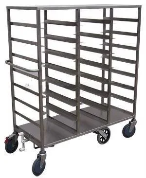 Custom stainless steel freezer rack trolley designed with multi-layer pallet for slaughterhouse