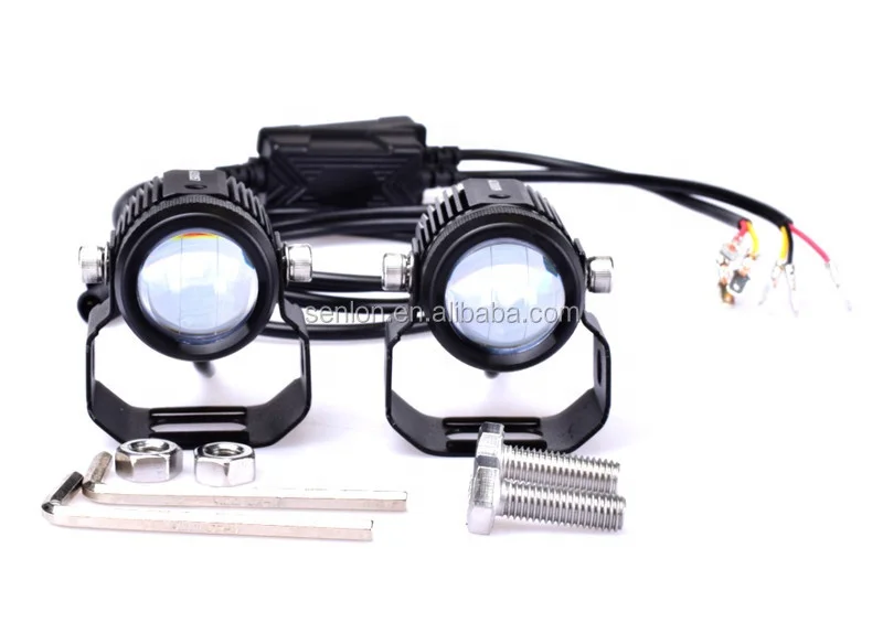 Светодиодная фара для мотоцикла двухцветный проектор Bi Lens Moto Bike мини-фара вождения противотуманная DRL аксессуары внедорожника грузовика