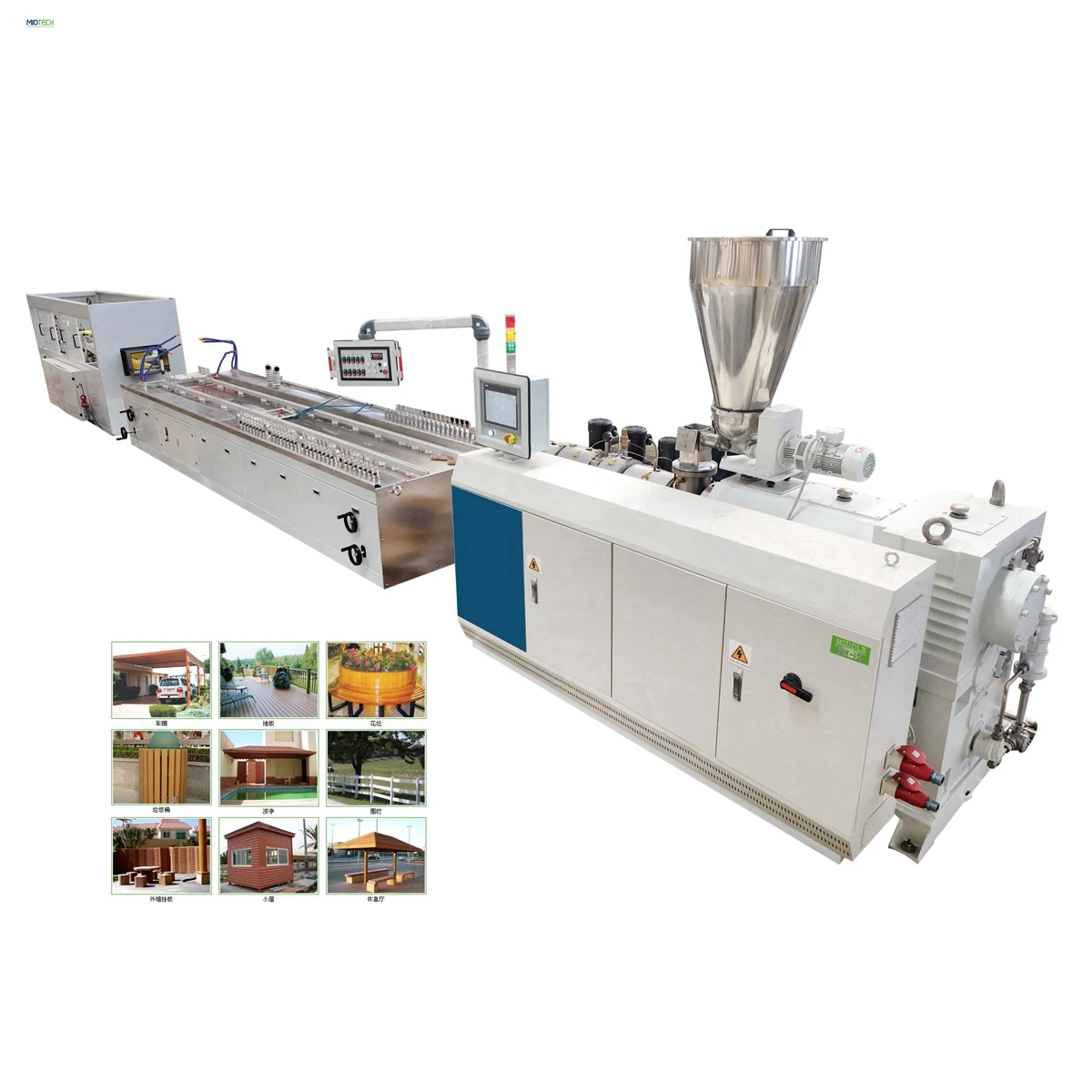 Plastic outdoor wood composited WPC door frame profile decking fence extrusion making machine