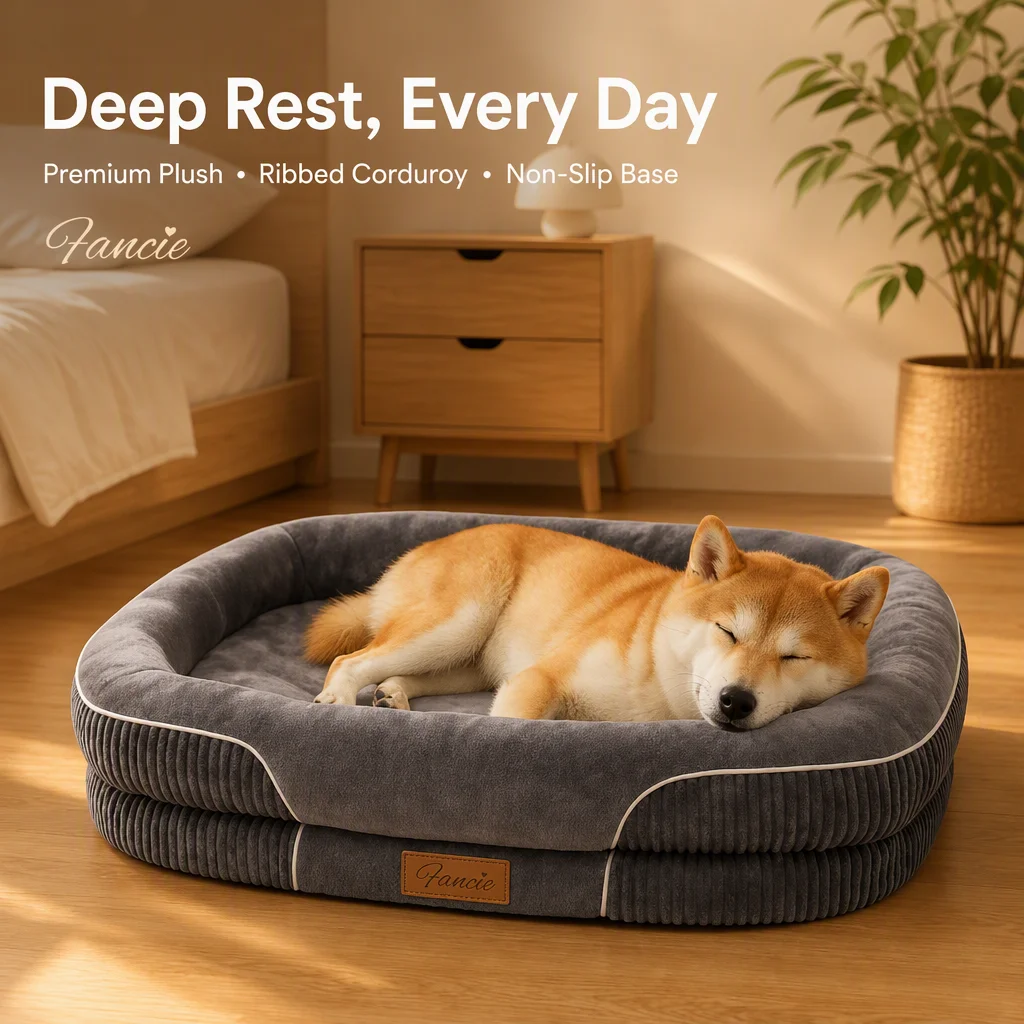 Oval Bolster Dog Bed Corduroy Outer — Product details 8