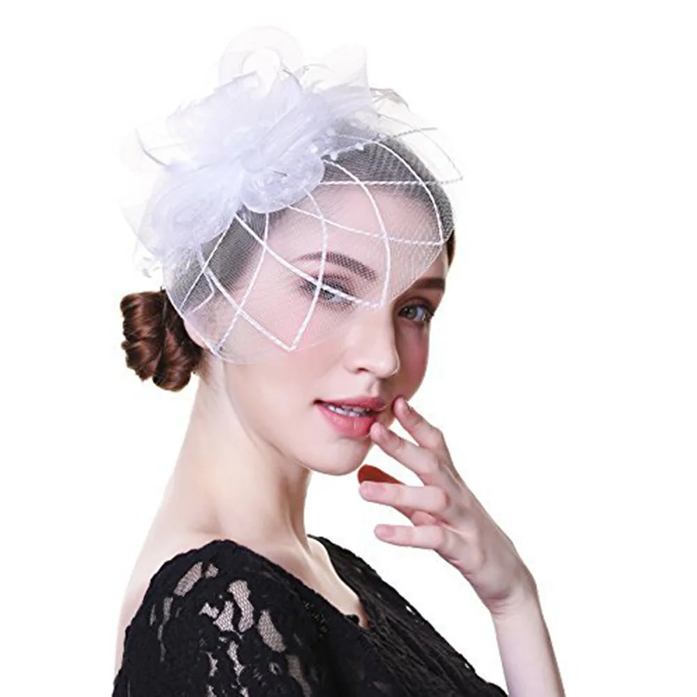 HZO-23020 Mesh Feather Headband - Perfect for Teaparty Hats display picture 1