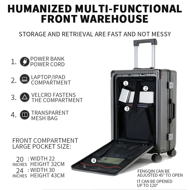 Custom Hard-Edged Swivel Small Suitcase with Wheels for Leisure and Business Carry-On Laptop Carrying