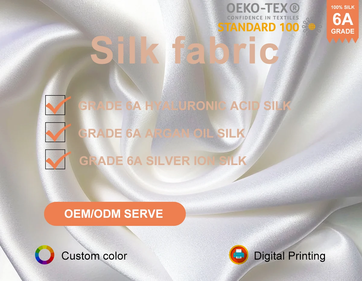 Mulberry Silk Satin Fabric Many Colors In Stock Hyaluronic Acid Silk