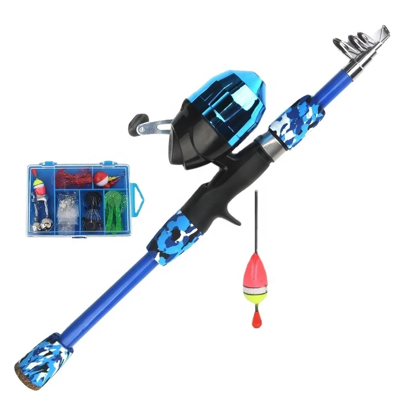 telescopic kids fishing rod spinning reel