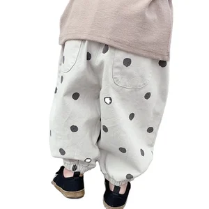 New Autumn Korean Vintage Casual Washed Boys Girls Unisex Solid Cotton Loose Pants