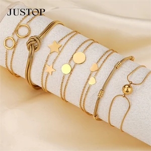 PVD 18K 24K Gold Cuban Snake "o" Shaped Stud Twisted Handcrafted Link Adjustable Fashion Jewelry Women's Stainless Steelbracelet