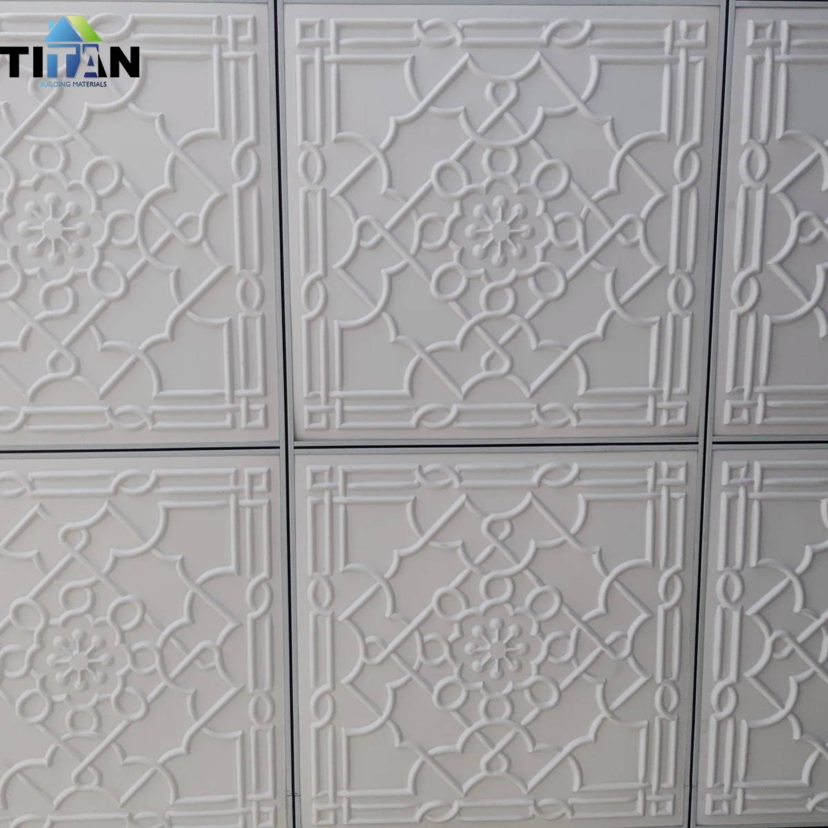 Plastic Pvc Decorative Ceiling Tile Drop in 3D Pvc 24 X 24 Ceiling Panels Green Plastic Pvc Panel for Walls and Ceilings