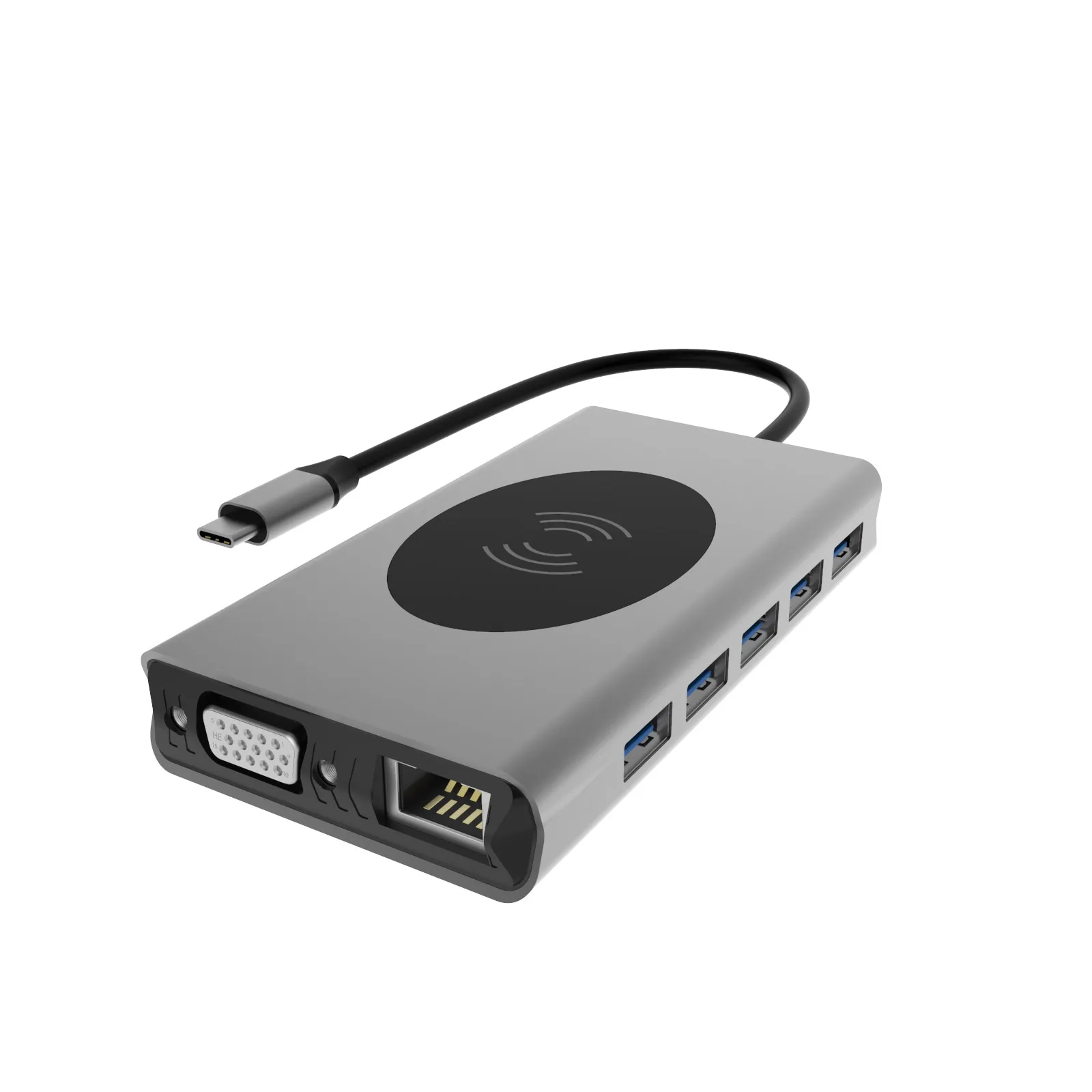 Usb-концентратор BASIX 13 в 1, беспроводное зарядное устройство, портативный концентратор типа c, разные порты rj45, для macbook pro и ноутбуков с windows