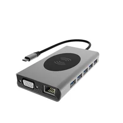Usb-концентратор BASIX 13 в 1, беспроводное зарядное устройство, портативный концентратор типа c, разные порты rj45, для macbook pro и ноутбуков с windows