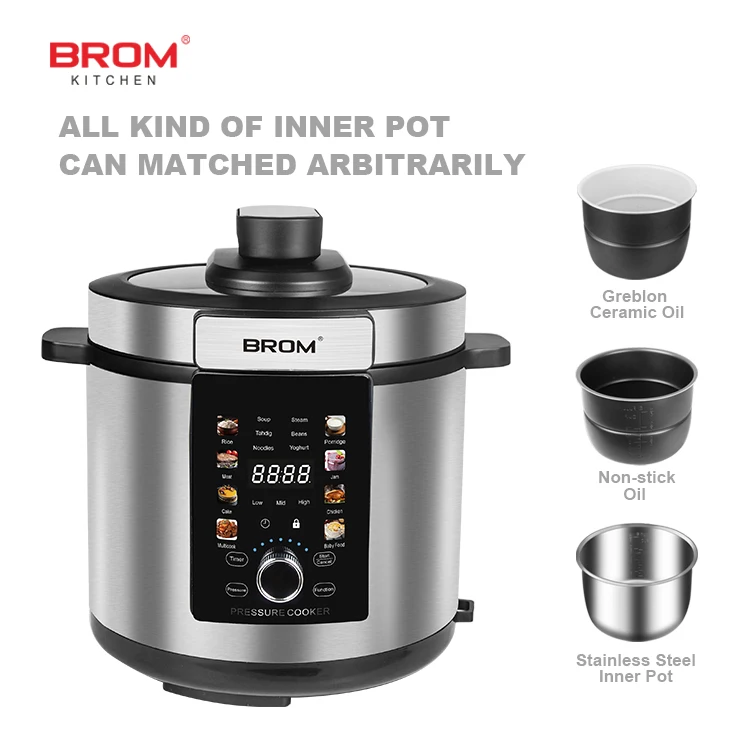 6L Fashion Body Commercial Multicooker Electric Pressure Cooker Non Stick Coating Price Digital Smart Pressure Cooker