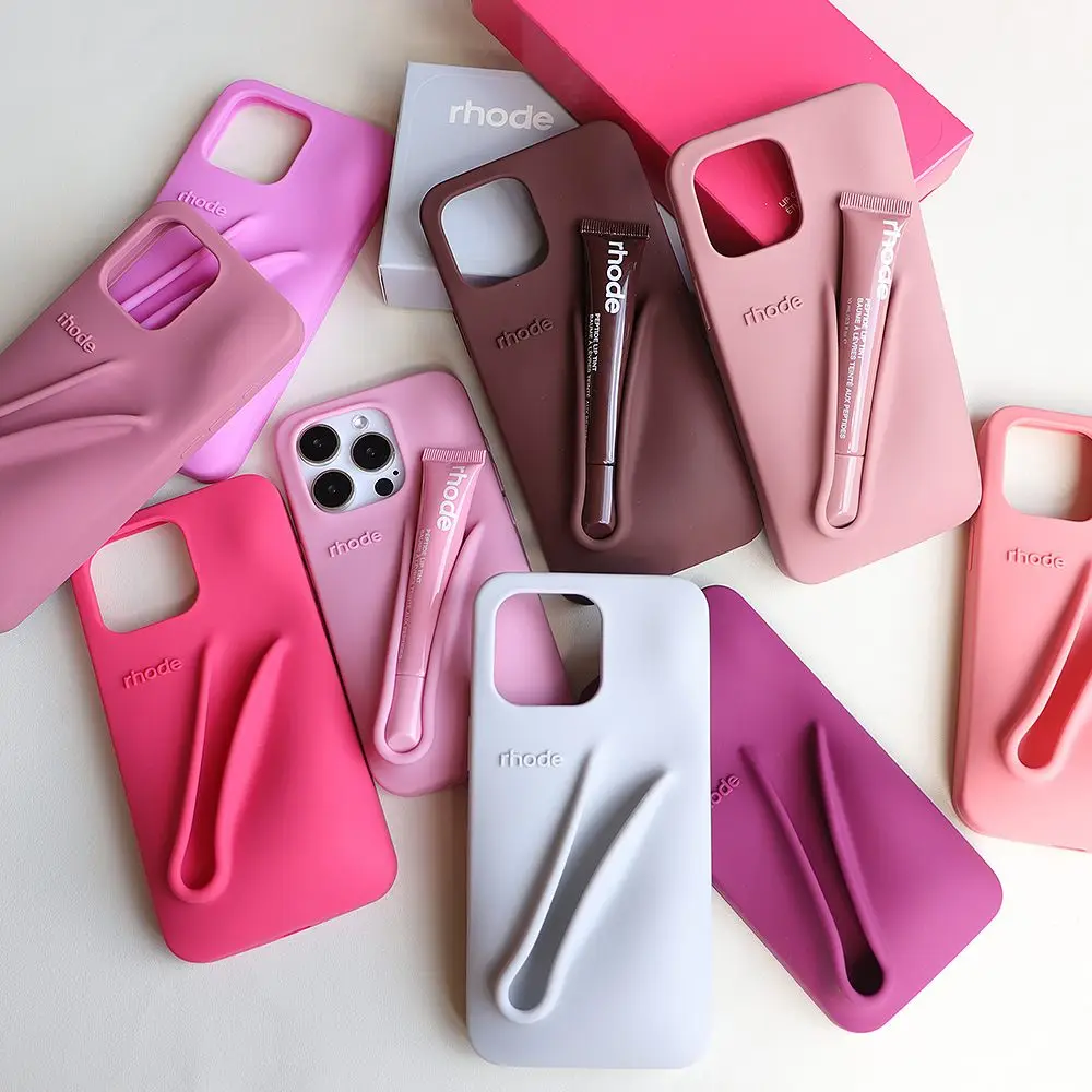 Rhode Hayley Lip Gloss Silicone Phone Case for Iphone 15 Pro Max