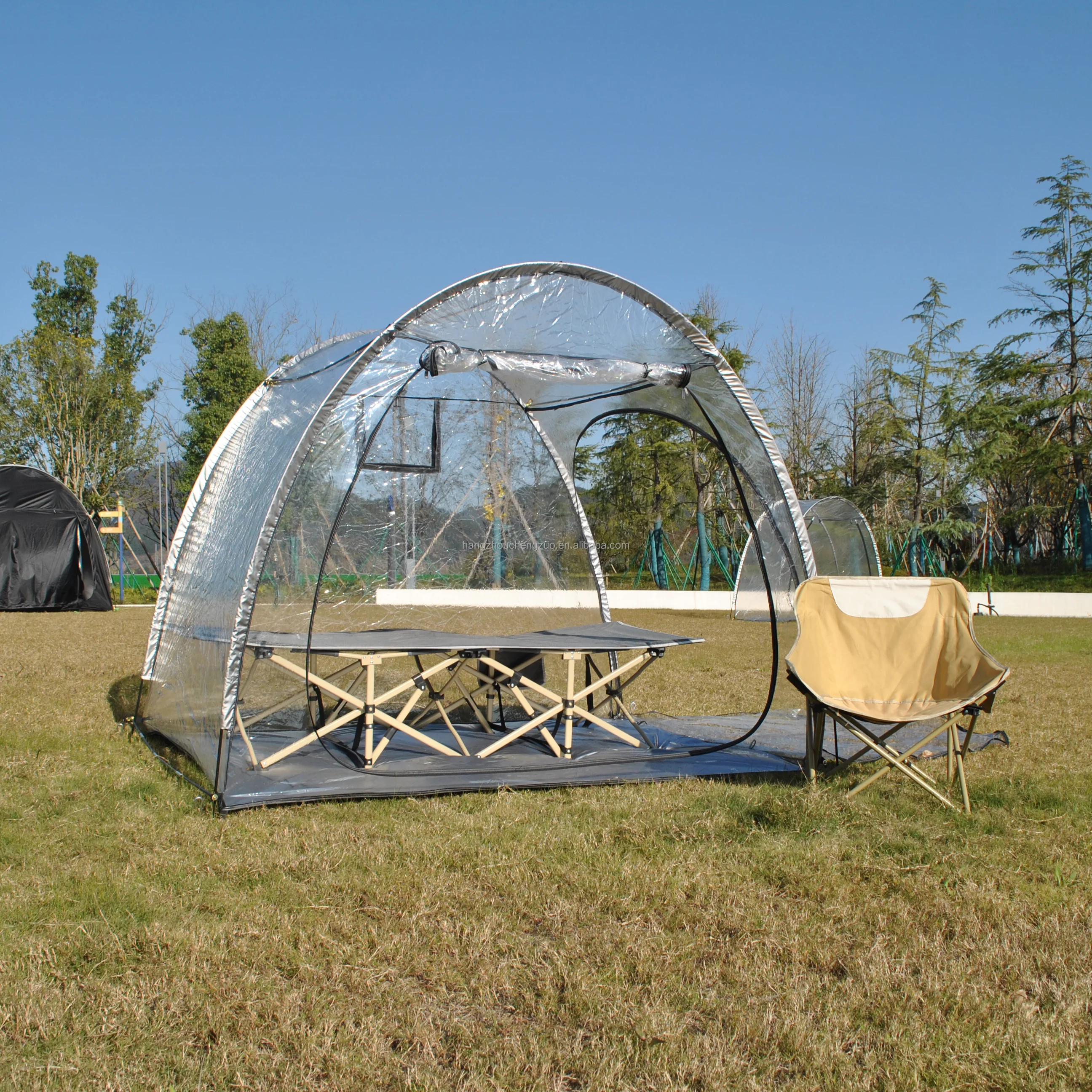 Bubble-Zelt - Transparentes Iglu-Zelt - 2-3 Personen Pavillon für Terrassen - Großes Übergroßes Wetterfestes Zelt - Kälteschutz – Detail 10