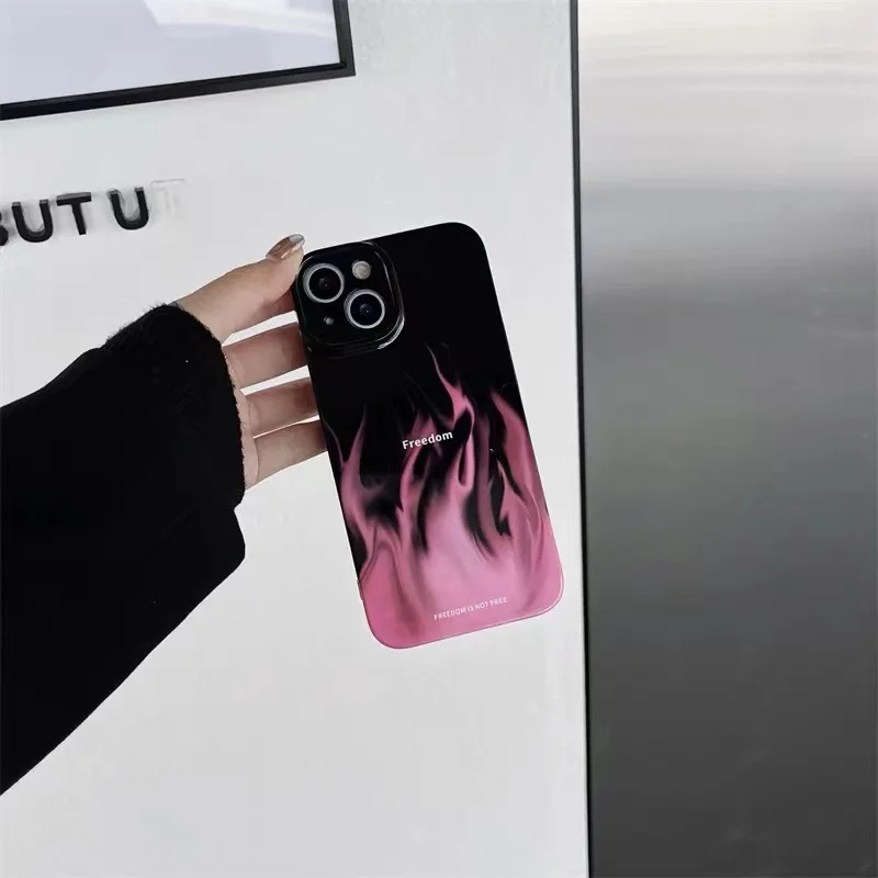 New Arrival Creative Personality Flame Phone Case for iPhone 11 12 13 14 Pro Max XR XS Max Cool Shockproof  PC Phone Case