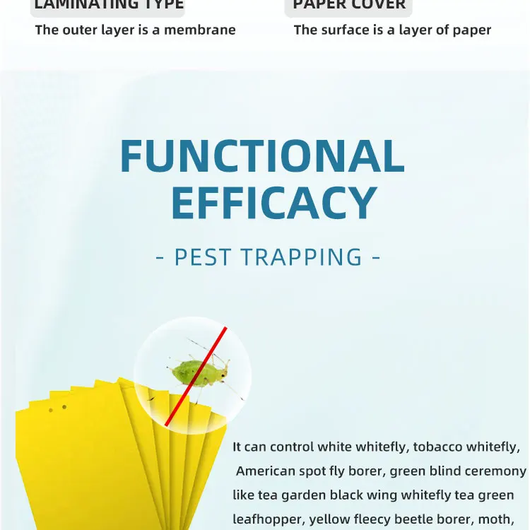 Customized double-sided yellow sticky insect board with strong adhesion to capture pests, outdoor small flying insect trap