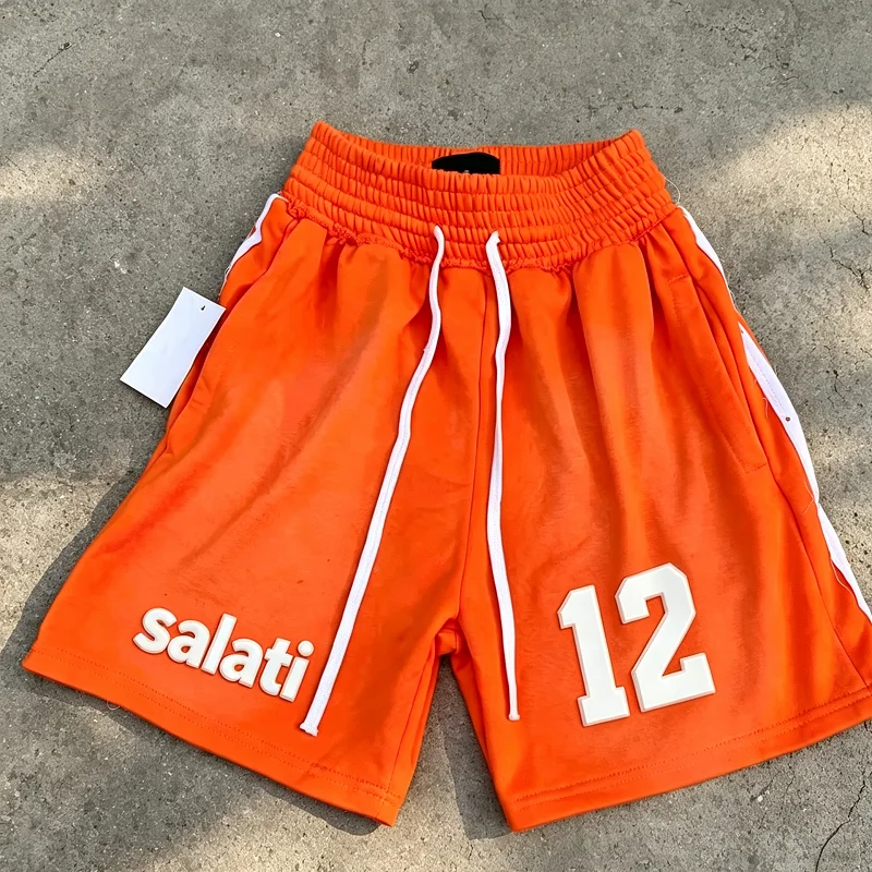 Men Casual Oversized Streetwear Knitted Drawstring Shorts 100% Nylon Foam Floral Print Breathable Summer Gym Jogger Custom Logo gallery 10