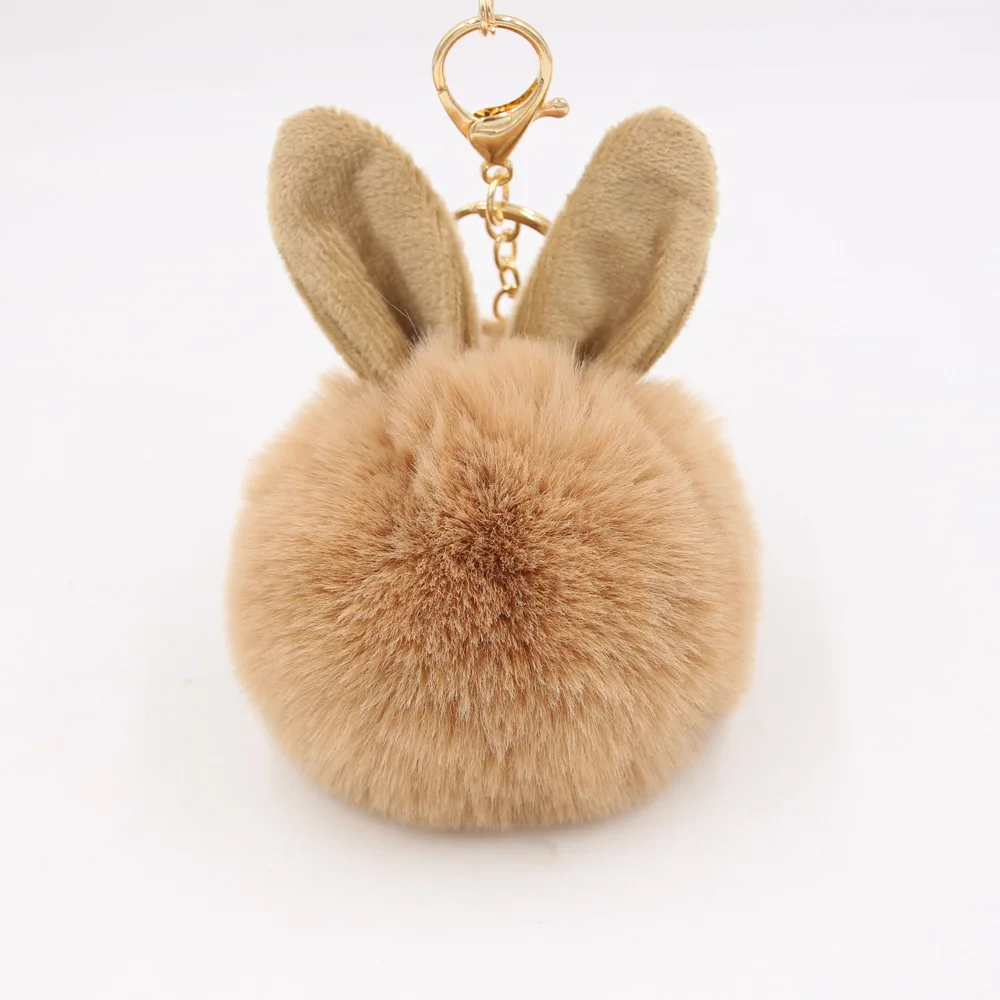 Fur Pom Pom Keychains Fake Rabbit Fur Ball Key Chain Porte Clef De ...