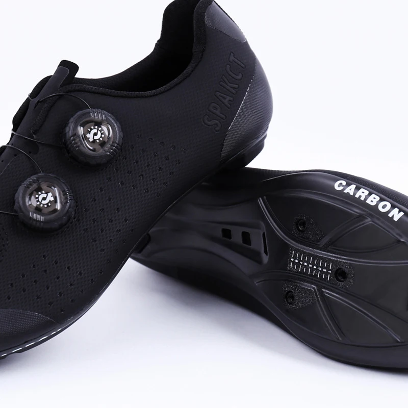 Brand Series Men's Women's Carbon Fiber Road Bike Cycling Lock Shoes Breathable Heat-Dissipating Double Knob Lock Shoes Sports