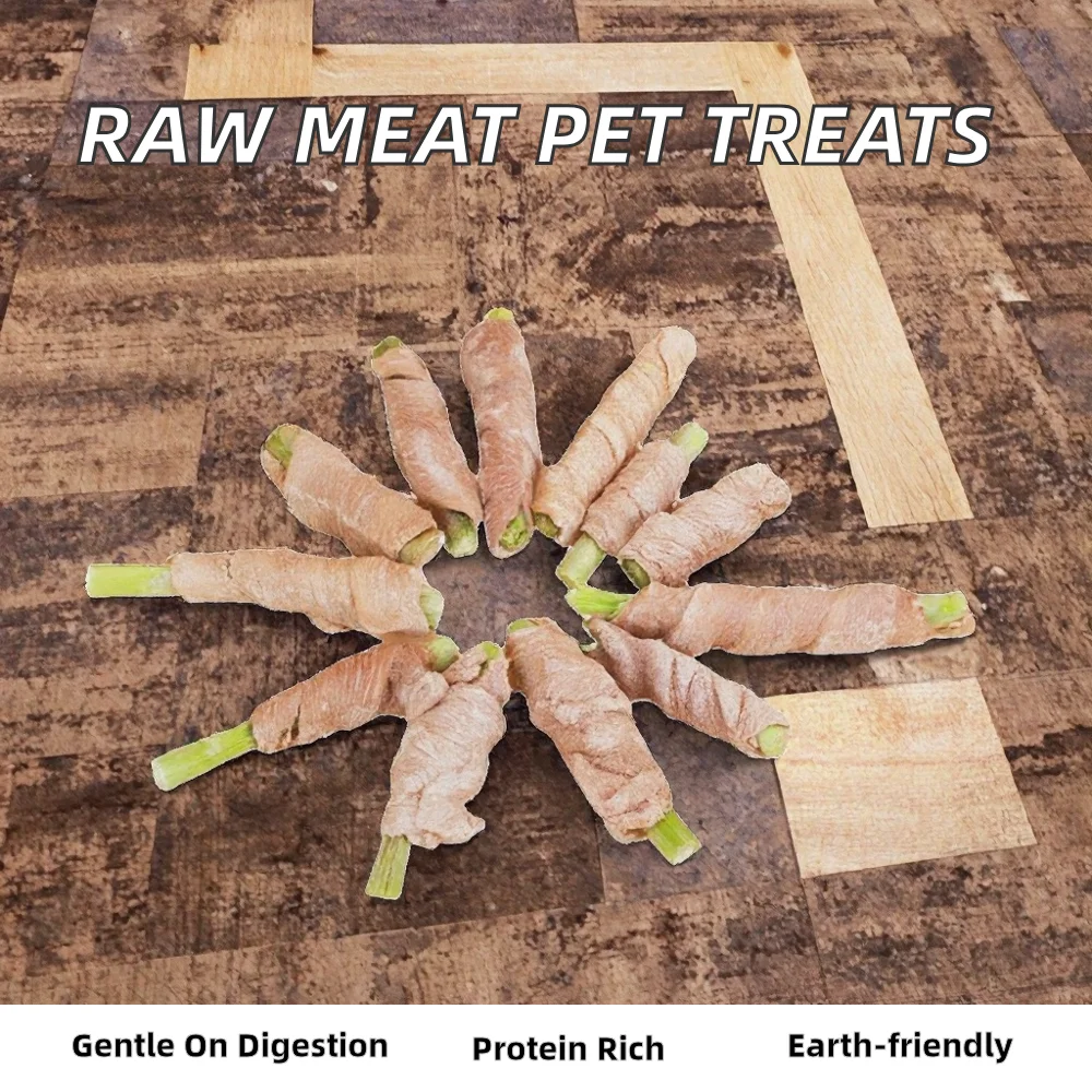 Organic Freeze-Dried Chicken Roll Molar Training High-protein Digestive Health Eco-friendly Pet Snack Treats for Cats (Small supplier